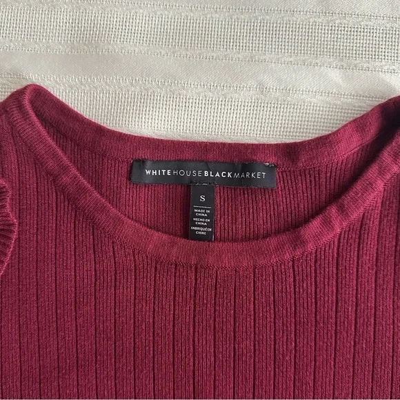 White House Black Market Off-Shoulder Burgundy Sweater - Picture 12 of 14